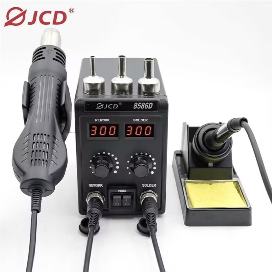 Smd Rework Station Hot Air Soldering 2 In 1 - JCD 8586D 2-in-1 Soldering Station Hot