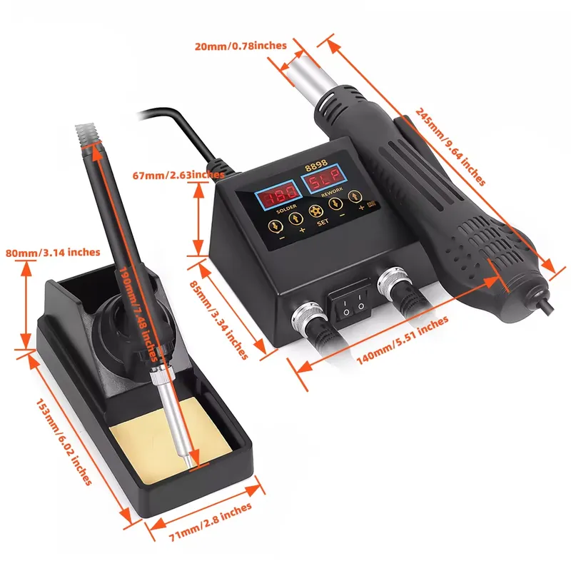 60W LED Digital Display Hot Ai - Smd Rework Station Hot Air Soldering 2 In 1 ulasan dan harga
