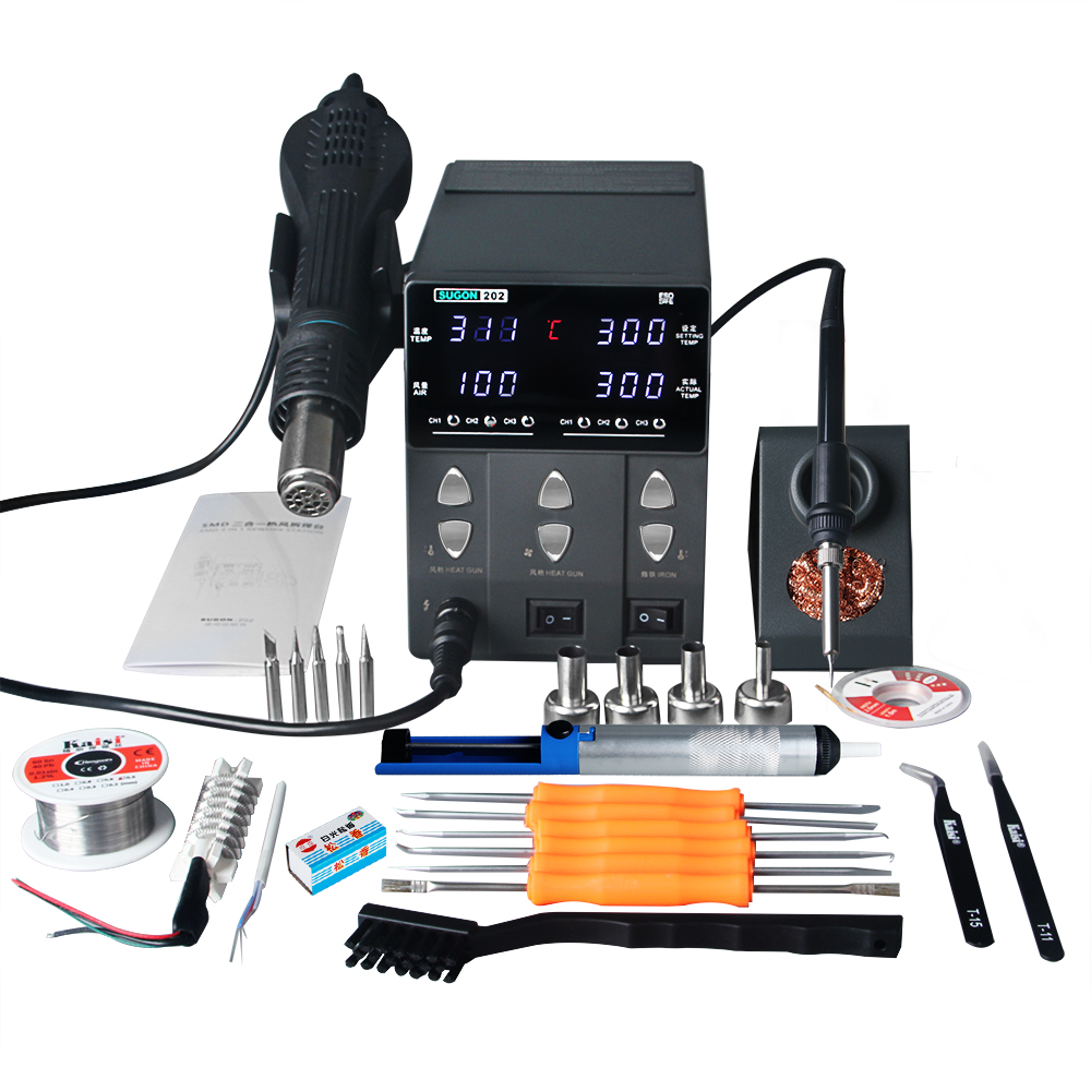 SUGON-202 760W 2 IN 1 Solderin - Smd Rework Station Hot Air Soldering 2 In 1 ulasan dan harga