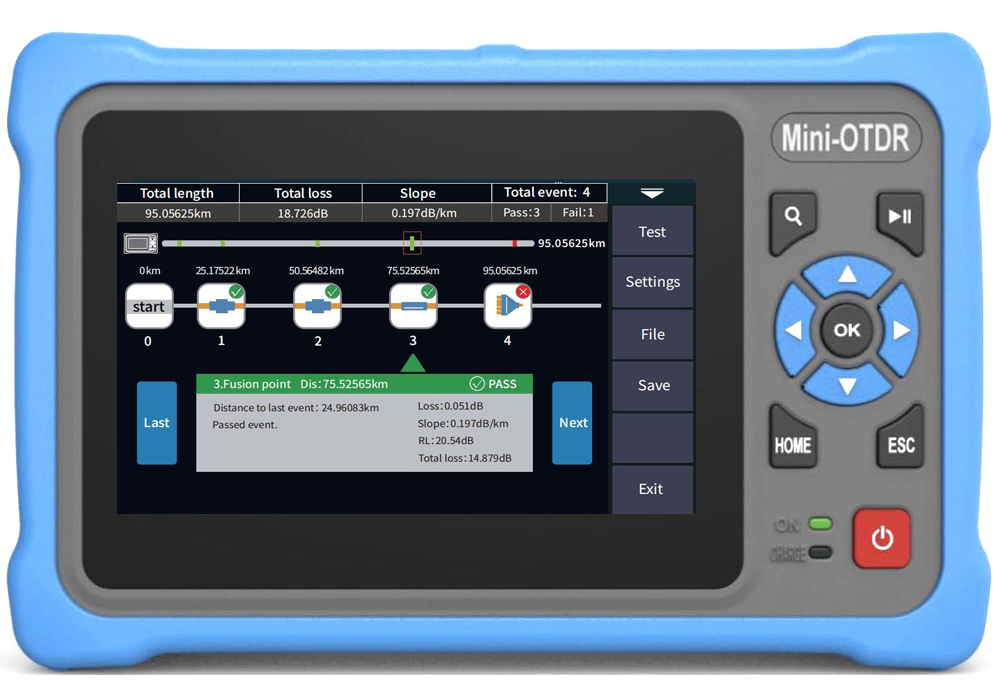 4.3 Inch Touch Screen MINI OTD - Optical Time Domain Reflectometer Otdr 1310 1550Nm ulasan dan harga