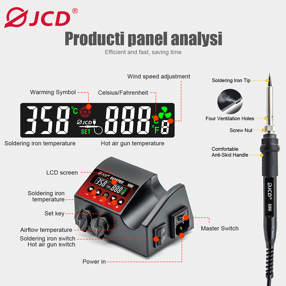 750W SMD Rework Soldering Stat - Smd Rework Station Hot Air Soldering 2 In 1 ulasan dan harga