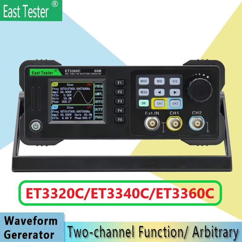 East Tester ET3320/40/60C Mini - Dual Channel Arbitrary Waveform Function Generator 60Mhz ulasan dan harga