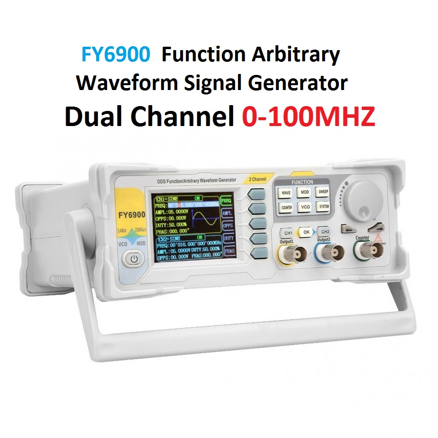 FY6900 Digital Signal Generato - Dual Channel Arbitrary Waveform Function Generator 60Mhz ulasan dan harga