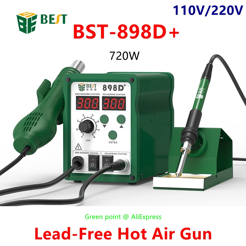 BST-898D+ LED Display 2 in 1 I - Smd Rework Station Hot Air Soldering 2 In 1 ulasan dan harga