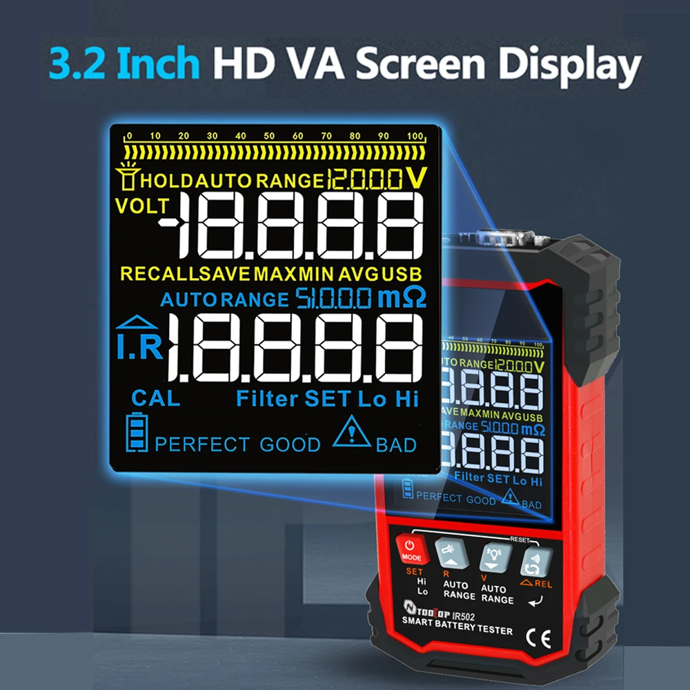 TOOLTOP ±120V Internal Resista - Battery Internal Resistance Tester Four Wire ulasan dan harga