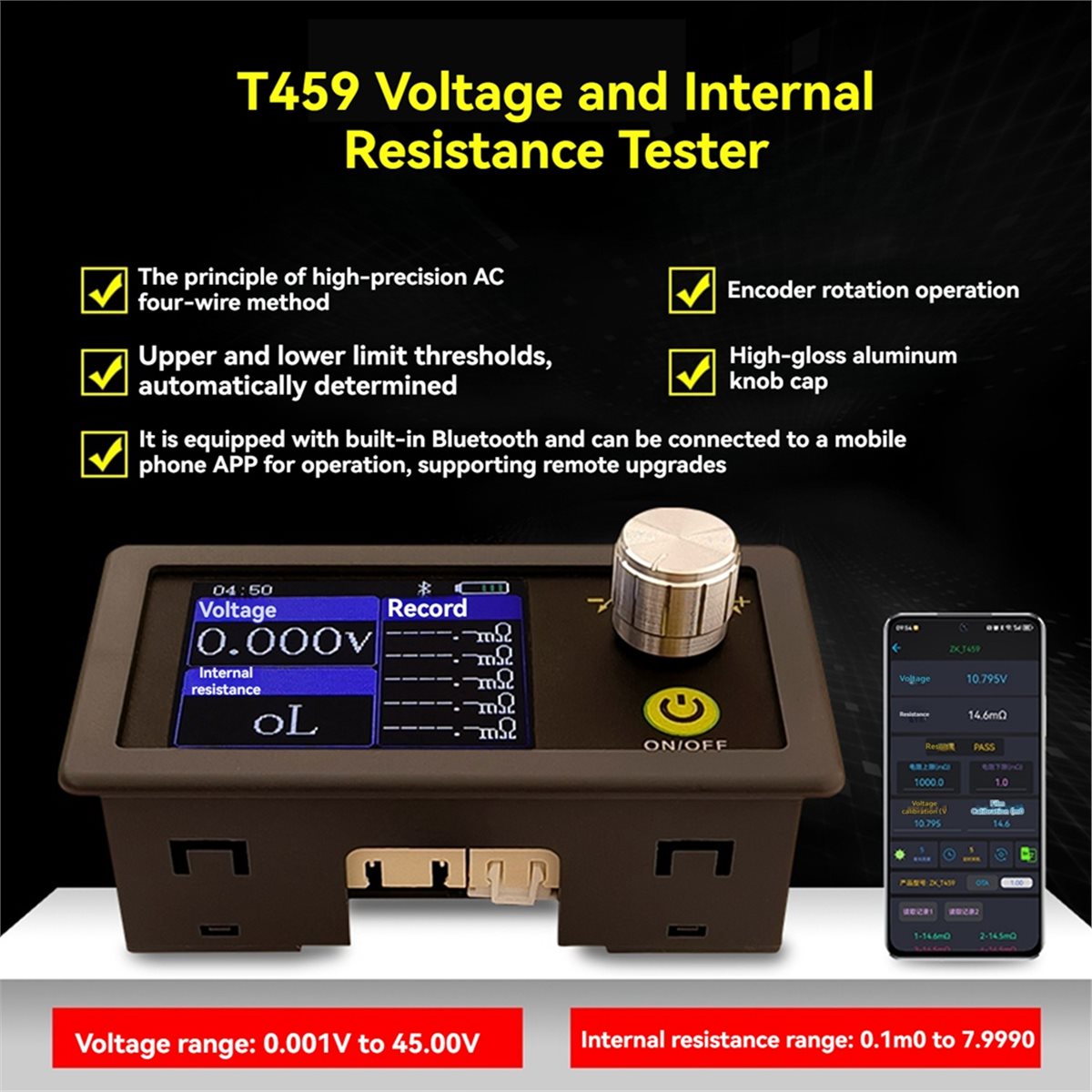 AS62 T459 DC 5V Four-Wire Batt - Battery Internal Resistance Tester Four Wire ulasan dan harga