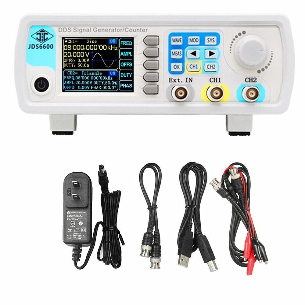 JDS6600 60MHz DDS Function Sig - Dual Channel Arbitrary Waveform Function Generator 60Mhz ulasan dan harga