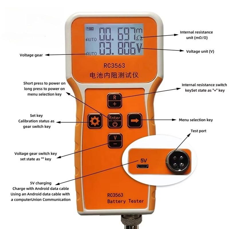 RC3563 Probe High Precision In - Battery Internal Resistance Tester Four Wire ulasan dan harga