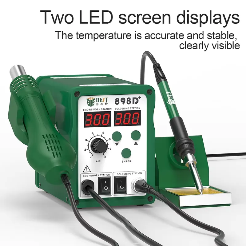 BST-898d+ Digital Soldering St - Smd Rework Station Hot Air Soldering 2 In 1 ulasan dan harga
